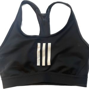 Adidas Sports Bra Black 3 Stripes Size Small